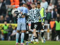 Tottenham Hotspur's Son Heung-Min embraces Newcastle United's Kieran Trippier at full time during the Premier League match between Newcastle...