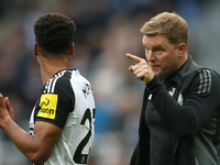 Newcastle United Manager Eddie Howe points at Newcastle United's Jacob Murphy during the Premier League match between Newcastle United and T...