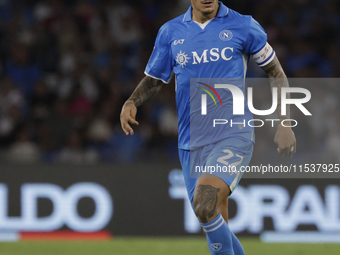 Giovanni Di Lorenzo of Napoli controls the ball during the Serie A soccer match between SSC Napoli and Parma Calcio at Stadio Maradona in Na...