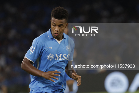 David Neres of Napoli is seen in action during the Serie A soccer match SSC Napoli vs. Parma Calcio at Stadio Maradona in Naples, Italy, on...