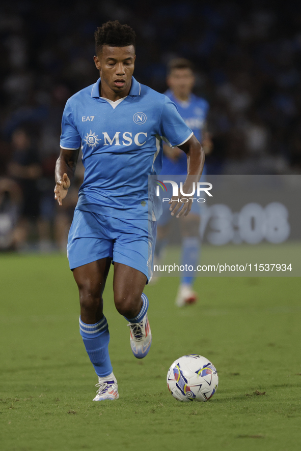 David Neres of Napoli controls the ball during the Serie A soccer match SSC Napoli vs. Parma Calcio at Stadio Maradona in Naples, Italy, on...