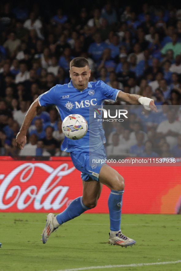 Alessandro Buongiorno of Napoli is in action during the Serie A soccer match between SSC Napoli and Parma Calcio at Stadio Maradona in Naple...