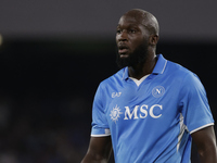 Romelu Lukaku of Napoli looks on during the Serie A soccer match between SSC Napoli and Parma Calcio at Stadio Maradona in Naples, Italy, on...