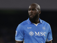 Romelu Lukaku of Napoli looks on during the Serie A soccer match between SSC Napoli and Parma Calcio at Stadio Maradona in Naples, Italy, on...