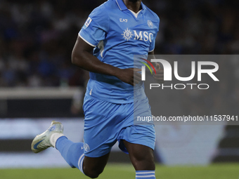 Romelu Lukaku of Napoli looks on during the Serie A soccer match between SSC Napoli and Parma Calcio at Stadio Maradona in Naples, Italy, on...