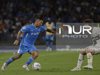 Matteo Politano of Napoli is in action during the Serie A soccer match between SSC Napoli and Parma Calcio at Stadio Maradona in Naples, Ita...