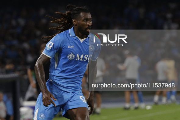 Frank Zambo Anguissa of Napoli is in action during the Serie A soccer match SSC Napoli vs. Parma Calcio at Stadio Maradona in Naples, Italy,...