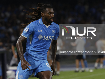 Frank Zambo Anguissa of Napoli is in action during the Serie A soccer match SSC Napoli vs. Parma Calcio at Stadio Maradona in Naples, Italy,...