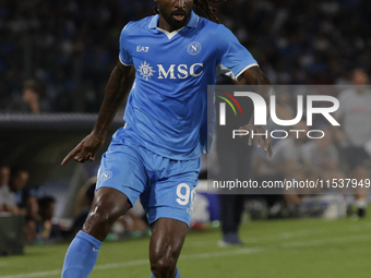 Frank Zambo Anguissa of Napoli controls the ball during the Serie A soccer match SSC Napoli vs. Parma Calcio at Stadio Maradona in Naples, I...