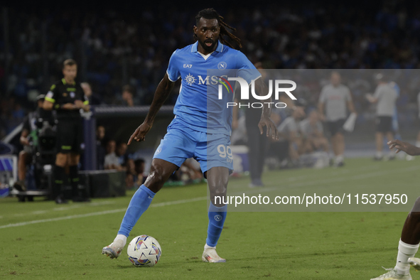 Frank Zambo Anguissa of Napoli is in action during the Serie A soccer match SSC Napoli vs. Parma Calcio at Stadio Maradona in Naples, Italy,...