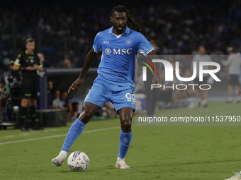 Frank Zambo Anguissa of Napoli is in action during the Serie A soccer match SSC Napoli vs. Parma Calcio at Stadio Maradona in Naples, Italy,...