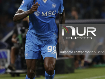 Frank Zambo Anguissa of Napoli controls the ball during the Serie A soccer match SSC Napoli vs. Parma Calcio at Stadio Maradona in Naples, I...