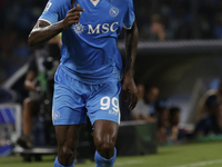 Frank Zambo Anguissa of Napoli controls the ball during the Serie A soccer match SSC Napoli vs. Parma Calcio at Stadio Maradona in Naples, I...