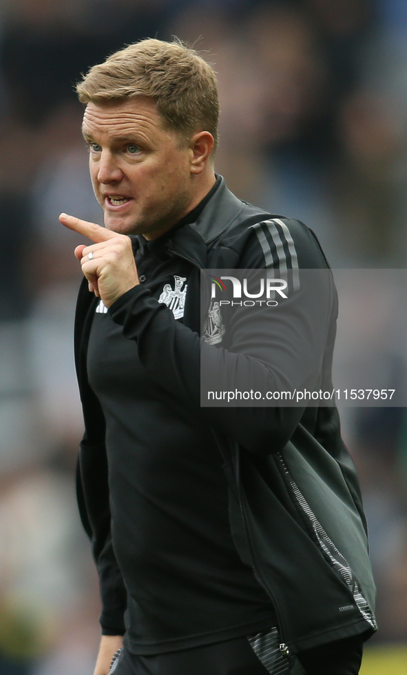 Newcastle United Manager Eddie Howe during the Premier League match between Newcastle United and Tottenham Hotspur at St. James's Park in Ne...