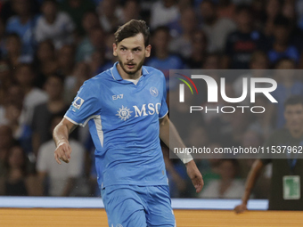 Khvicha Kvaratskhelia of Napoli looks on during the Serie A soccer match between SSC Napoli and Parma Calcio at Stadio Maradona in Naples, I...