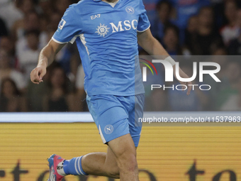 Khvicha Kvaratskhelia of Napoli controls the ball during the Serie A soccer match SSC Napoli vs. Parma Calcio at Stadio Maradona in Naples,...