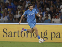 Khvicha Kvaratskhelia of Napoli controls the ball during the Serie A soccer match SSC Napoli vs. Parma Calcio at Stadio Maradona in Naples,...