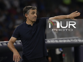 Parma's Coach Fabio Pecchia reacts during the Serie A soccer match between SSC Napoli and Parma Calcio at Stadio Maradona in Naples, Italy,...