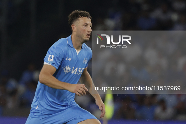 Amir Rrahmani of Napoli is seen in action during the Serie A soccer match SSC Napoli - Parma Calcio at Stadio Maradona in Naples, Italy, on...