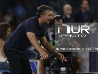 Parma's Coach Fabio Pecchia reacts during the Serie A soccer match between SSC Napoli and Parma Calcio at Stadio Maradona in Naples, Italy,...