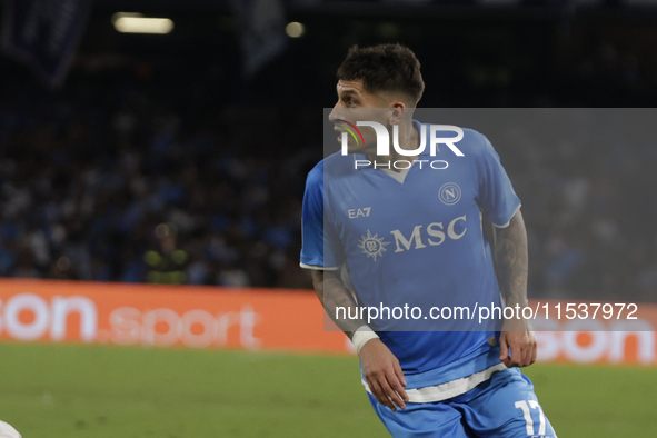 Mathias Olivera of Napoli looks on during the Serie A soccer match SSC Napoli vs. Parma Calcio at Stadio Maradona in Naples, Italy, on Augus...