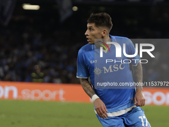 Mathias Olivera of Napoli looks on during the Serie A soccer match SSC Napoli vs. Parma Calcio at Stadio Maradona in Naples, Italy, on Augus...