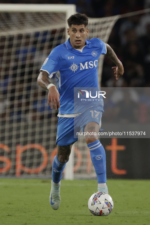 Mathias Olivera of Napoli controls the ball during the Serie A soccer match SSC Napoli vs. Parma Calcio at Stadio Maradona in Naples, Italy,...