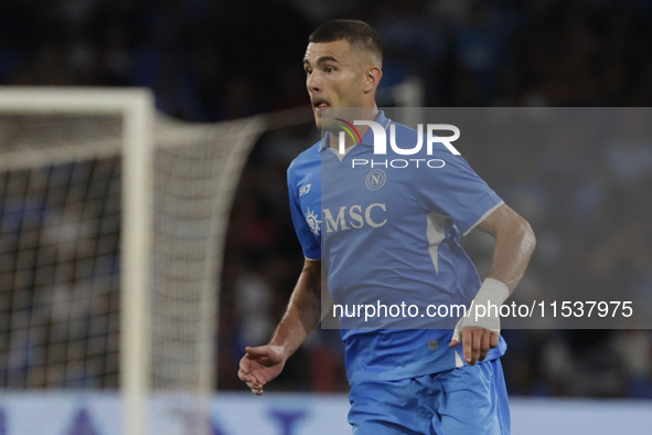 Alessandro Buongiorno of Napoli looks on during the Serie A soccer match between SSC Napoli and Parma Calcio at Stadio Maradona in Naples, I...