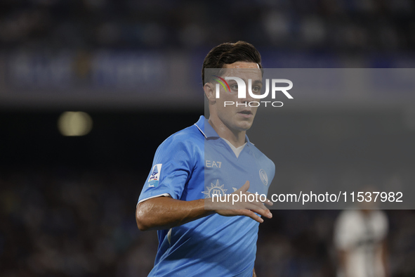 Giacomo Raspadori of Napoli looks on during the Serie A soccer match between SSC Napoli and Parma Calcio at Stadio Maradona in Naples, Italy...