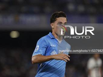 Giacomo Raspadori of Napoli looks on during the Serie A soccer match between SSC Napoli and Parma Calcio at Stadio Maradona in Naples, Italy...