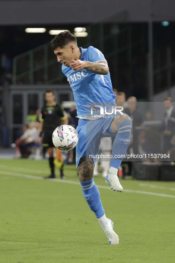 Mathias Olivera of Napoli controls the ball during the Serie A soccer match SSC Napoli vs. Parma Calcio at Stadio Maradona in Naples, Italy,...