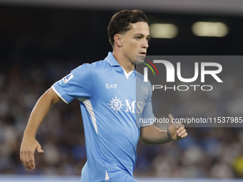 Giacomo Raspadori of Napoli looks on during the Serie A soccer match between SSC Napoli and Parma Calcio at Stadio Maradona in Naples, Italy...