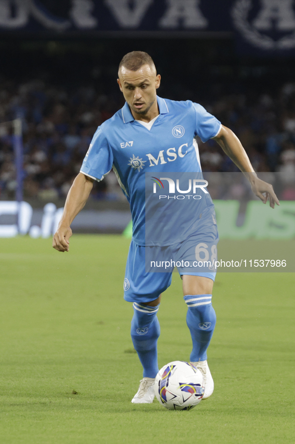 Stanislav Lobotka of Napoli controls the ball during the Serie A soccer match between SSC Napoli and Parma Calcio at Stadio Maradona in Napl...