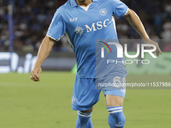 Stanislav Lobotka of Napoli controls the ball during the Serie A soccer match between SSC Napoli and Parma Calcio at Stadio Maradona in Napl...