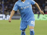 Stanislav Lobotka of Napoli controls the ball during the Serie A soccer match between SSC Napoli and Parma Calcio at Stadio Maradona in Napl...