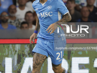 Matteo Politano of Napoli controls the ball during the Serie A soccer match between SSC Napoli and Parma Calcio at Stadio Maradona in Naples...