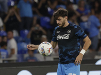 Khvicha Kvaratskhelia of Napoli controls the ball before the Serie A soccer match SSC Napoli - Parma Calcio at Stadio Maradona in Naples, It...