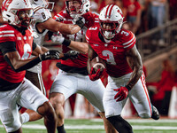 Wisconsin Badgers running back Tawee Walker #3 finds a gap against Western Michigan Broncos at Camp Randall Stadium in Madison, Wisconsin, o...