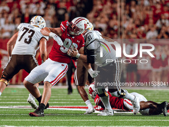 The Wisconsin Badgers play against the Western Michigan Broncos at Camp Randall Stadium in Madison, Wisconsin, on August 30, 2024. (