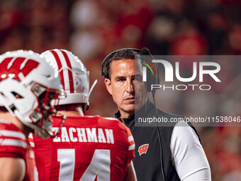 Wisconsin Badgers Head Coach Luke Fickell is at Camp Randall Stadium in Madison, Wisconsin, on August 30, 2024. (