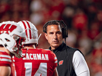 Wisconsin Badgers Head Coach Luke Fickell is at Camp Randall Stadium in Madison, Wisconsin, on August 30, 2024. (