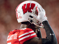 Wisconsin Badgers cornerback RJ Delancy III #5 is at Camp Randall Stadium in Madison, Wisconsin, on August 30, 2024. (