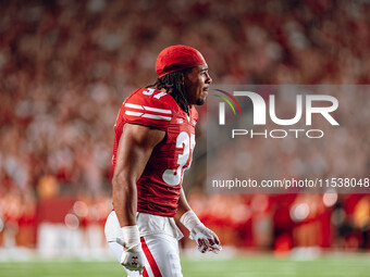 Wisconsin Badgers tight end Riley Nowakowski #37 is at Camp Randall Stadium in Madison, Wisconsin, on August 30, 2024. (