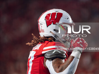 The Wisconsin Badgers play against the Western Michigan Broncos at Camp Randall Stadium in Madison, Wisconsin, on August 30, 2024. (