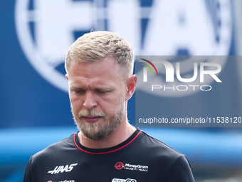 Kevin Magnussen of Haas before the Formula 1 Italian Grand Prix at Autodromo Nazionale di Monza in Monza, Italy on September 1, 2024. (