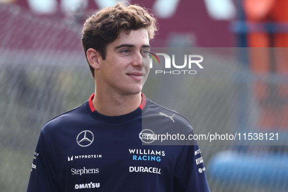 Franco Colapinto of Williams before the Formula 1 Italian Grand Prix at Autodromo Nazionale di Monza in Monza, Italy on September 1, 2024. 