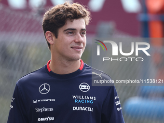 Franco Colapinto of Williams before the Formula 1 Italian Grand Prix at Autodromo Nazionale di Monza in Monza, Italy on September 1, 2024. (