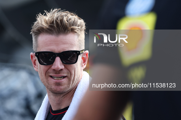 Nico Hulkenberg of Haas before the Formula 1 Italian Grand Prix at Autodromo Nazionale di Monza in Monza, Italy on September 1, 2024. 