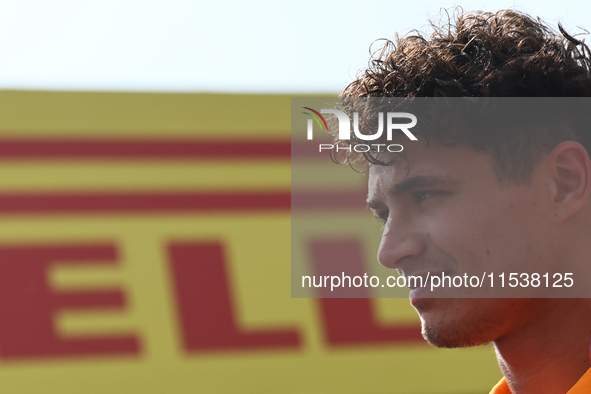 Lando Norris of McLaren before the Formula 1 Italian Grand Prix at Autodromo Nazionale di Monza in Monza, Italy on September 1, 2024. 