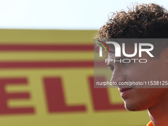 Lando Norris of McLaren before the Formula 1 Italian Grand Prix at Autodromo Nazionale di Monza in Monza, Italy on September 1, 2024. (